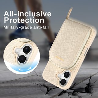 HANMAN Custodia a portafoglio magnetica iPhone 17 Beige