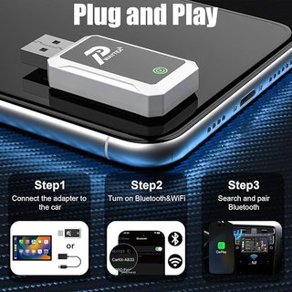 PWAYTEK Adaptador 2en1 CarPlay y Android Auto