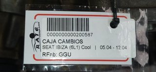 CAJA CAMBIOS SEAT IBIZA (6L1) Cool