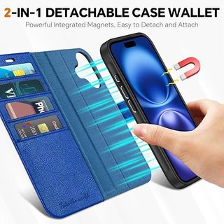 TUCCH Custodia Libro 2 IN 1 per iPhone 16 2024