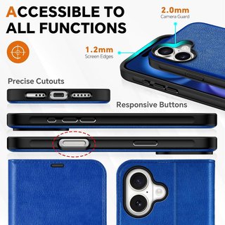 TUCCH Custodia Libro 2 IN 1 per iPhone 16 2024