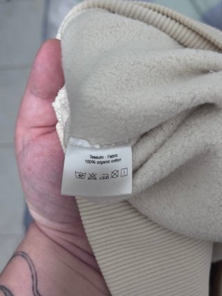 Felpa beige con dettagli arancioni