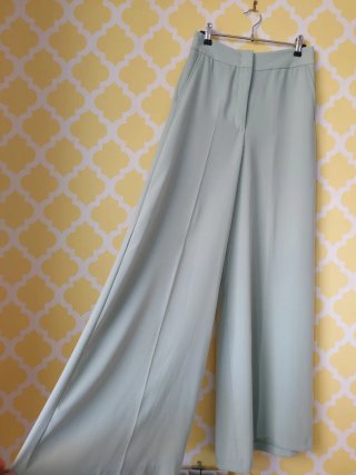 Pantalón Verde Wide Leg Zara M