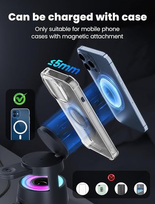 NEUTYPECHIC 5 en 1 Cargador Inalámbrico iPhone