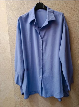Camicia oversize blu taglia unica