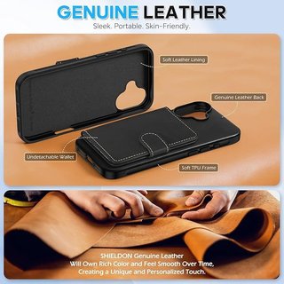 SHIELDON Custodia a Portafoglio iPhone 16 Plus 6,7''