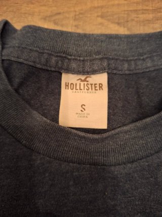 T-shirt Hollister S blu/grigio