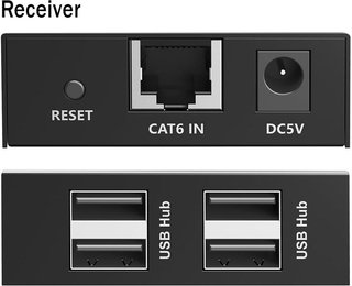 DIGITUS Extensor USB 2.0 150m Red Cat 6 HUB USB-A