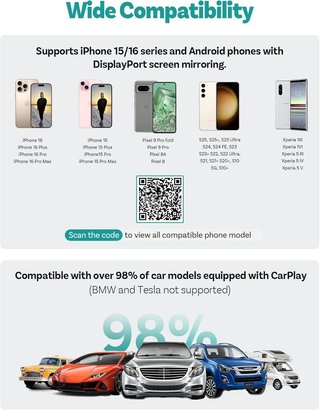 Ottocast Mirror Touch 2025 Adaptador CarPlay 3en1