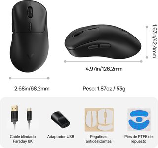 RAPOO VT3 MAX Gen‑2 Ratón 8000Hz 53g 30000 DPI
