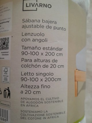 Sábana bajera ajustable gris algodón