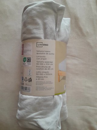 Sábana bajera ajustable gris algodón