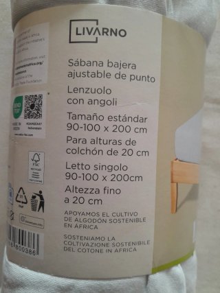 Sábana bajera ajustable gris algodón