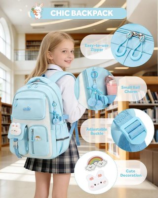 AMYTHE MOCHILA niña ligera nylon 31×17×45cm Azul