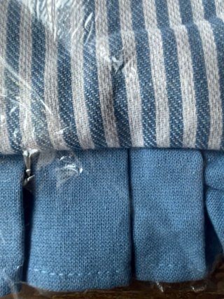Set telo mare con borsa a righe blu