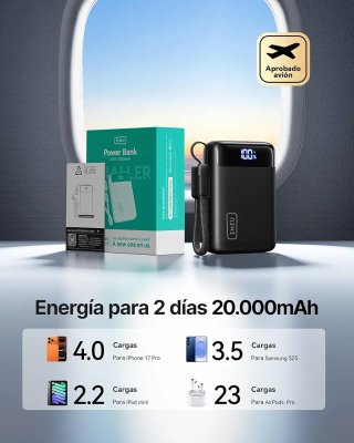 INIU Power Bank 20000mAh 22.5W Carga Rápida