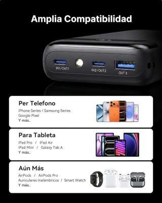 INIU Power Bank 20000mAh 22.5W Carga Rápida