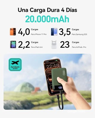 INIU Power Bank 20000mAh 22.5W Verde