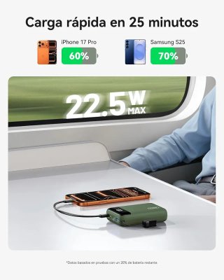 INIU Power Bank 20000mAh 22.5W Verde