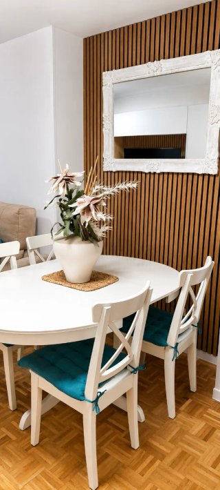 Mesa redonda extensible y 4 sillas IKEA