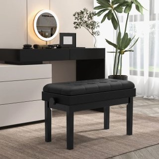 Taburete de piano ajustable negro