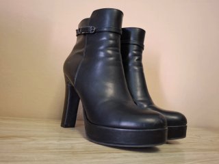 Botines negros tacón plataforma talla 40