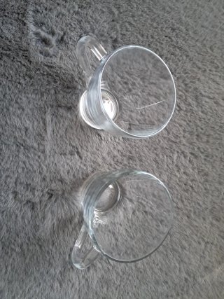 Set 2 Tazze Vetro Trasparente con Manico