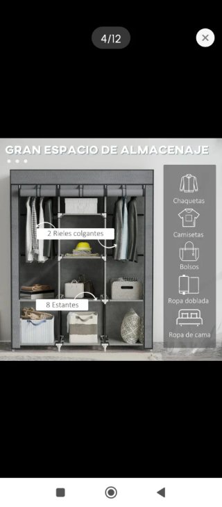 Mueble Organizador Tela Gris