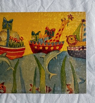 Cartel infantil animales barco