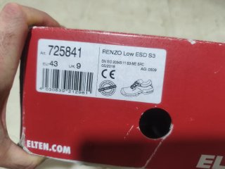 Calzado Seguridad ELTEN RENZO Low ESD S3 Talla 43