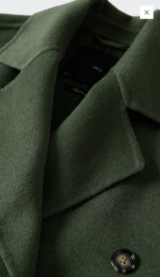 Abrigo verde lana handmade talla M