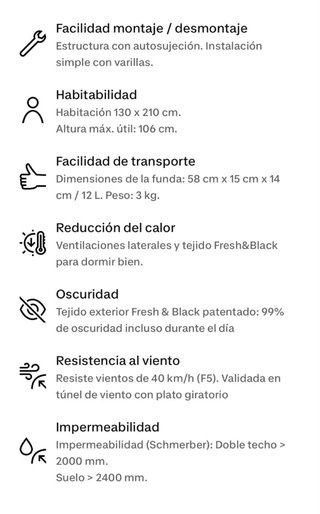 TIENDA DE CAMPAÑA 2 personas Quechua USADA 1 VEZ