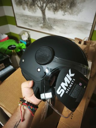Casco SMK Jet Negro Talla S