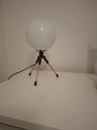 Lampada vintage sfera vetro metallo