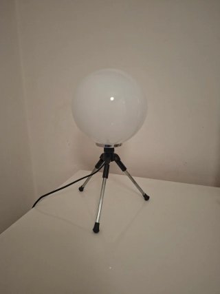 Lampada vintage sfera vetro metallo
