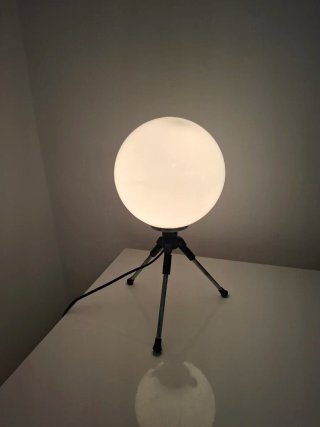 Lampada vintage sfera vetro metallo