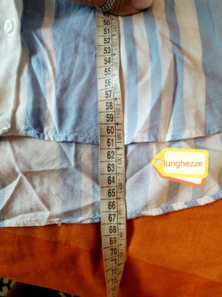 Camicia a righe blu e bianche