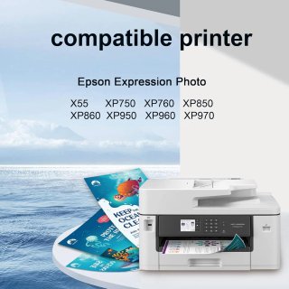 Cartuchos de tinta compatibles con Epson 24XL para impresora Expression Photo XP-970 XP-55