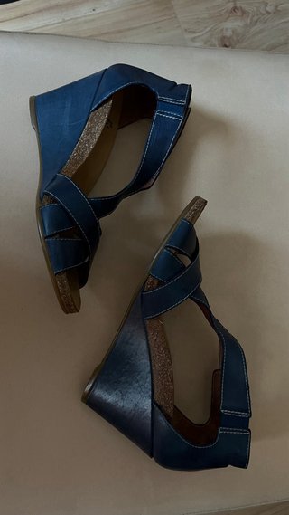 Sandalias cuña Wonders azul