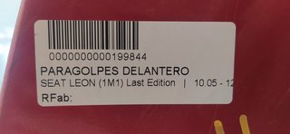 PARAGOLPES DELANTERO SEAT LEON (1M1) Last Edition