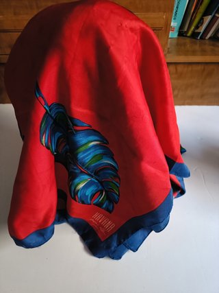 Pañuelo Seda Havana Pour Elle Rojo/Azul