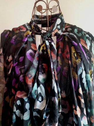 Camicia fantasia animalier in seta