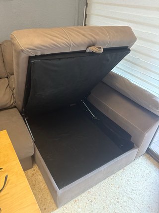 Sofá modular tela beige y marrón