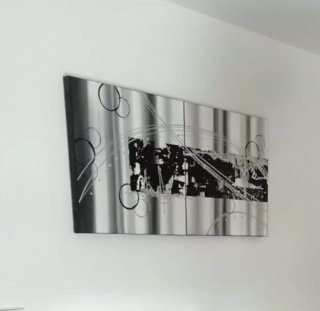 Cuadro moderno metal plata y negro