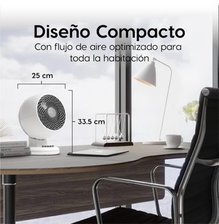 Ventilador Potente y silencioso Blanco y Gris