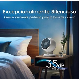 Ventilador Potente y silencioso Blanco y Gris