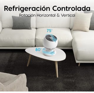 Ventilador Potente y silencioso Blanco y Gris