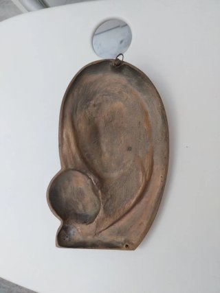 Scultura vintage Madonna e Bambino bronzo