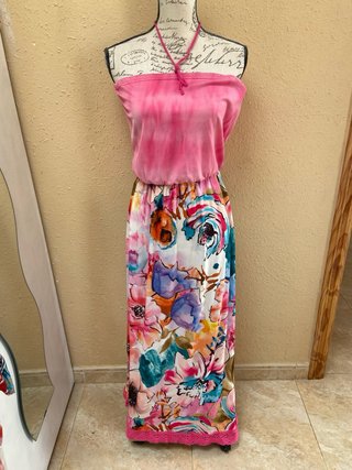 Vestido maxi estampado floral boho