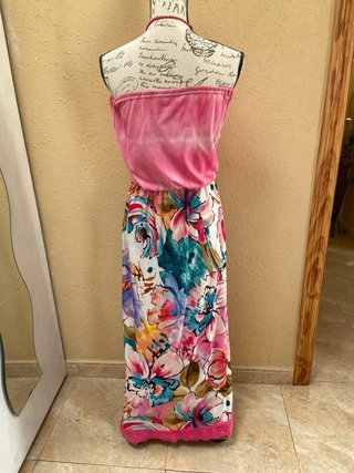 Vestido maxi estampado floral boho
